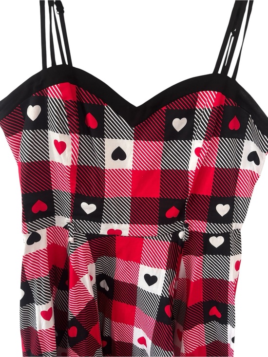 Collectif Dresses & Skirts - Collectif Retro Red Plaid Heart-Print Dress Fit & Flare Size 14